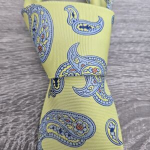 Paul Frederick 100% Silk Tie Lime Green‎  Paisley